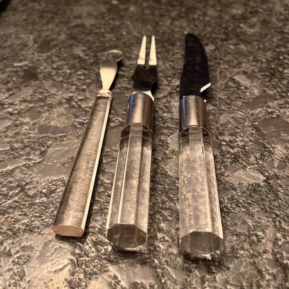 Vintage 18 Pcs MCM Service for 8 Dessert Cheese Knife and Fork w Spread Knives - Picture 6 of 6